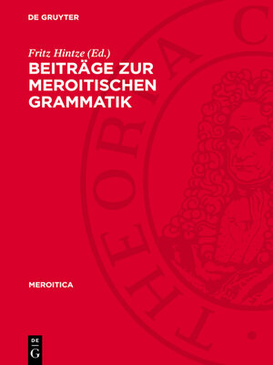 cover image of Beiträge zur meroitischen Grammatik